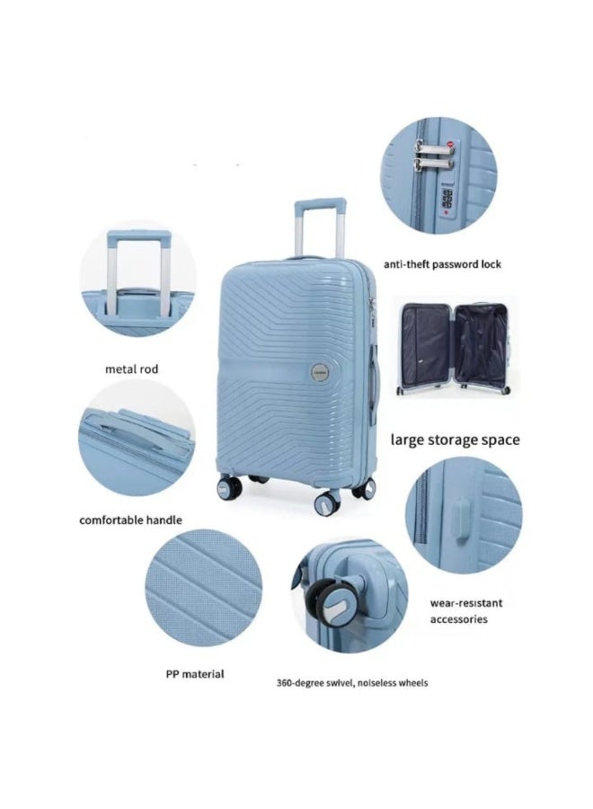 POGAGO 4 Piece Polypropylene Luggage Set | Unbreakable Lightweight Trolley Bags 32” 28” 24” 20” | Durable Hard Shell Suitcase Set with Anti-Theft Zipper | Travel Luggage UAE - Image 2